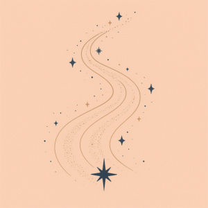 Illustration symbolizing a strategic path for business expansion, with celestial inspired design elements reflecting growth, alignment and forward momentum 